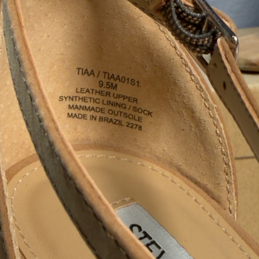 Steve Madden Tiaa Sandals Women 9.5 Camel New Block Heel Square Toe TIAA01S1 - Picture 7 of 12